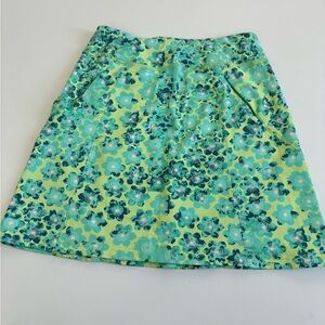 Title Nine Diamalete Green Floral Skirt Size XS
